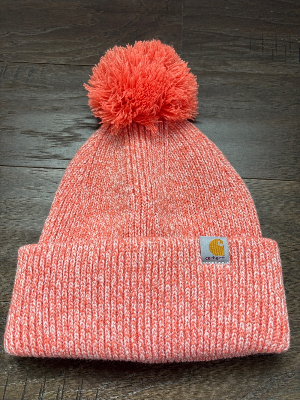 Carhartt Knit Pom-Pom double cuffed beanie,logo patch,stretch,winter warm